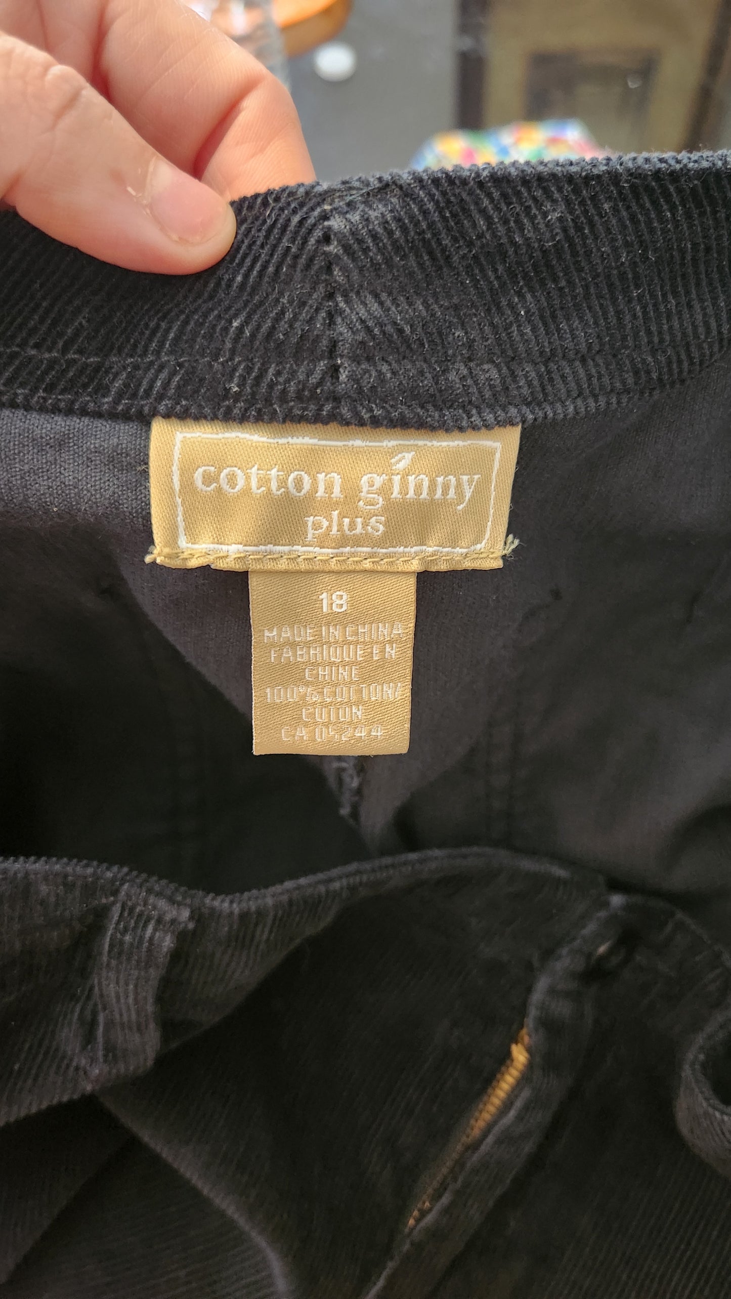 Size 18 Black Corduroy Midi Skirt