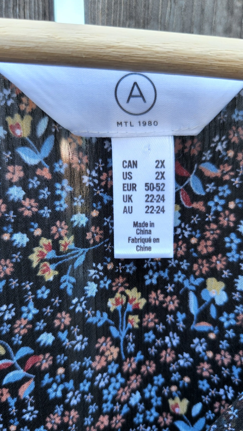 Size 2x See Through Floral Navy Blouse