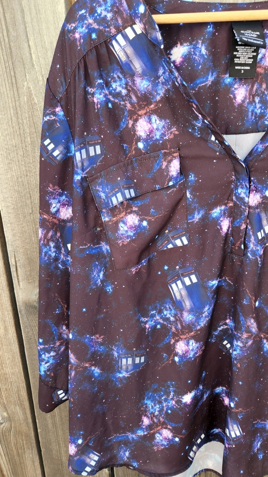 Size 3x Doctor Who 3/4 Sleeve Blouse