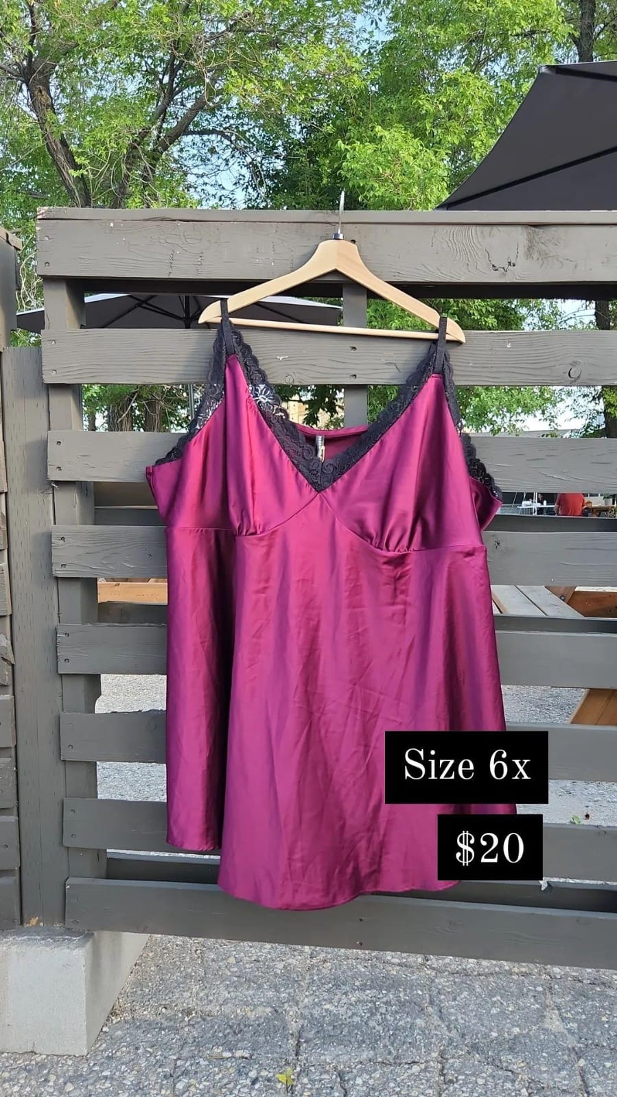 Size 6x Torrid Maroon Satin Baby Doll