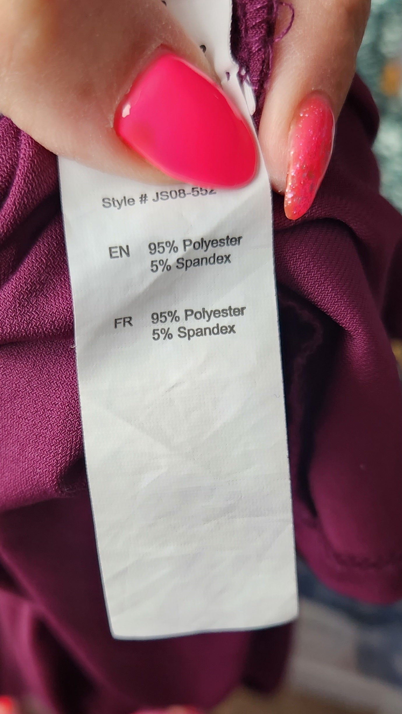 Size Large Purple Long Sleeve Duster