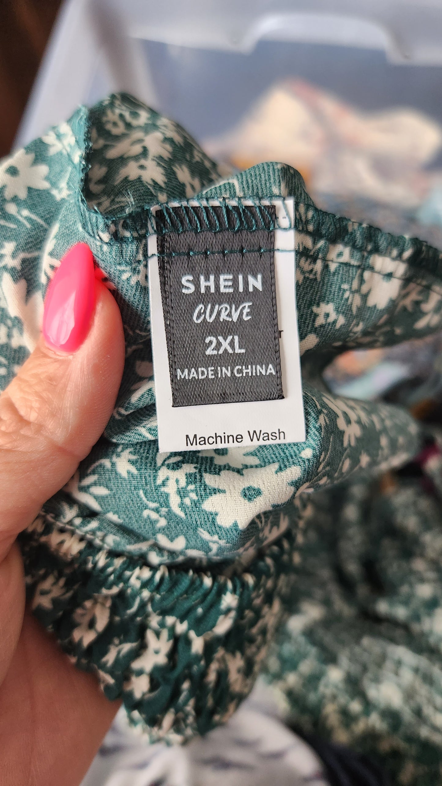 Size 2x Floral Green Two Piece Set