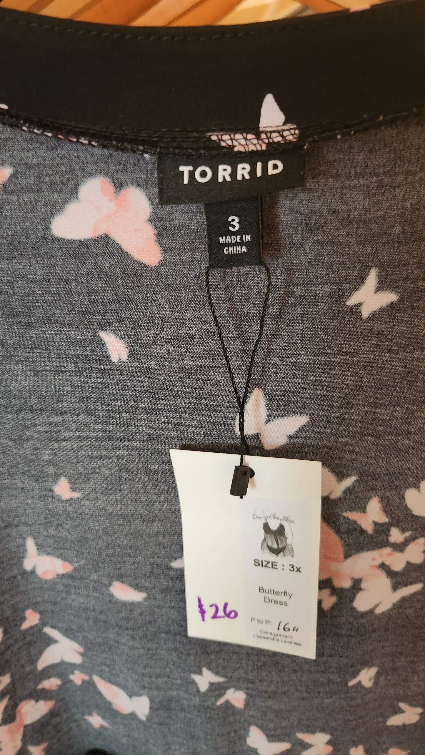 Size 3 Butterfly V neck Dress