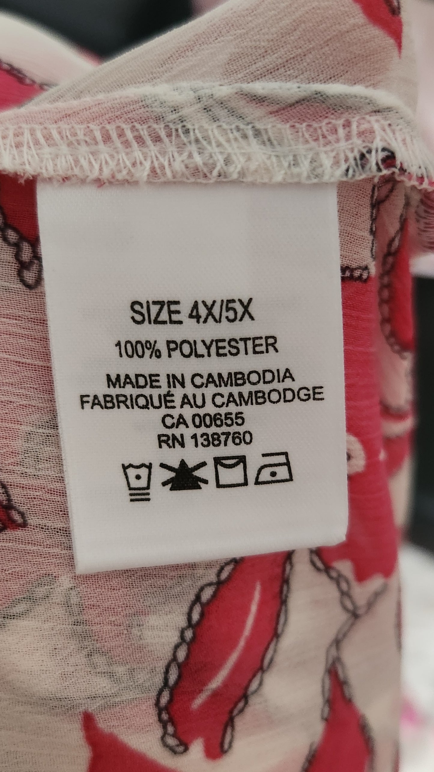 Size 4x/5x Pink and White Floral Duster