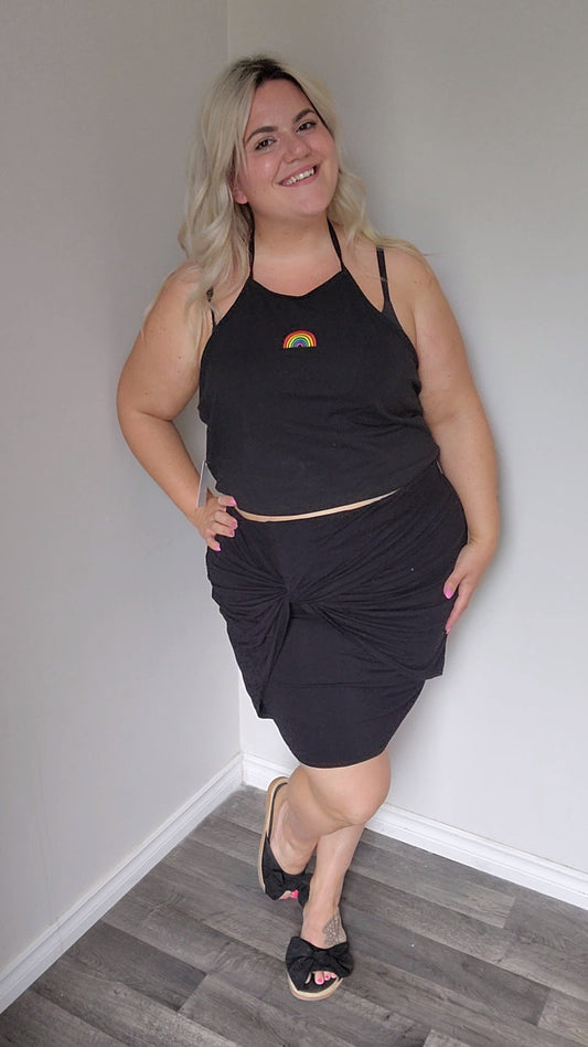 Size 3x Rainbow Crop Halter Top