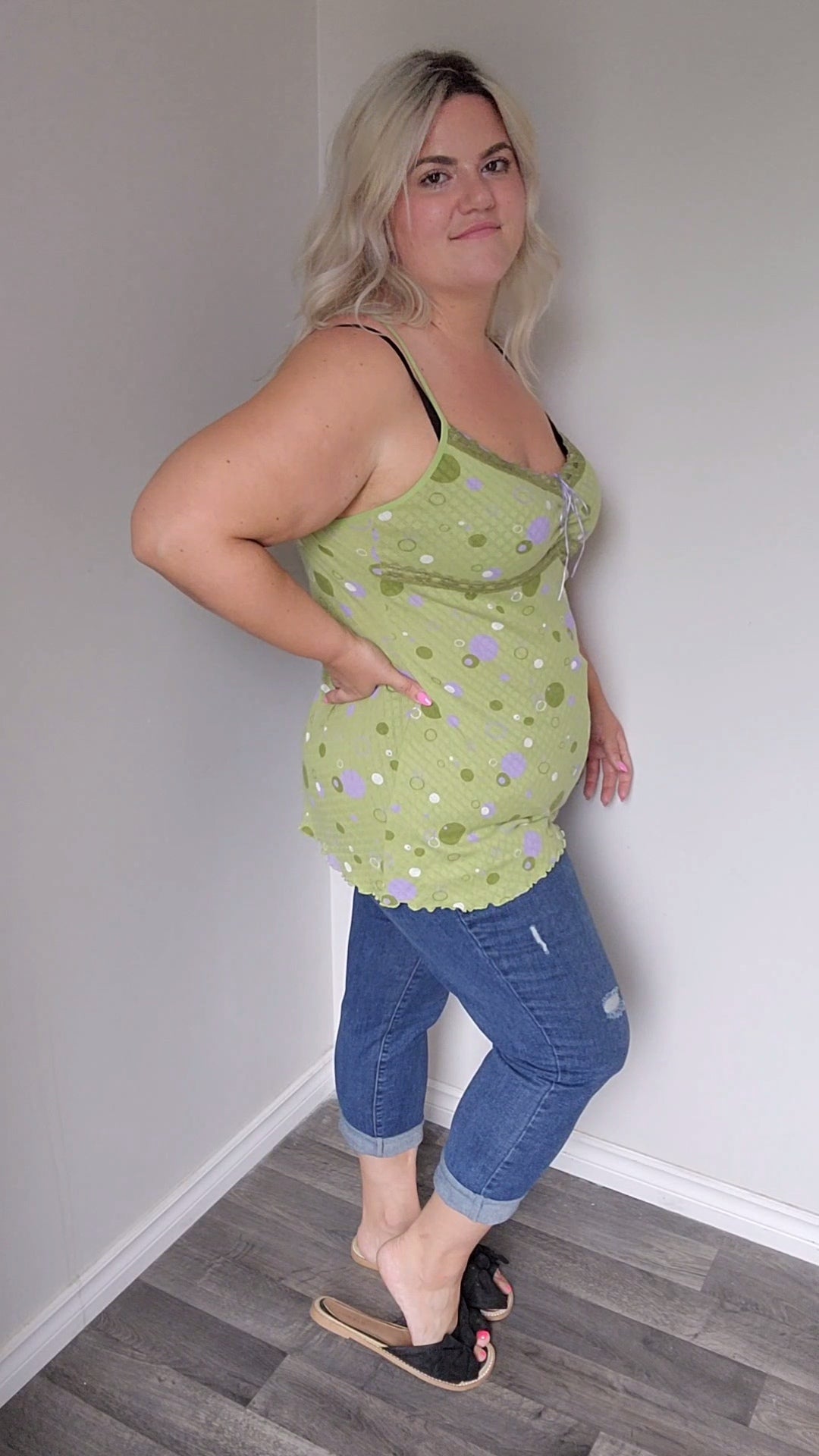 Size XL Vintage Y2K Green Tank Top