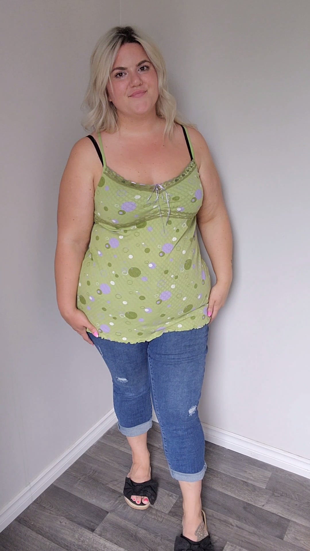 Size XL Vintage Y2K Green Tank Top