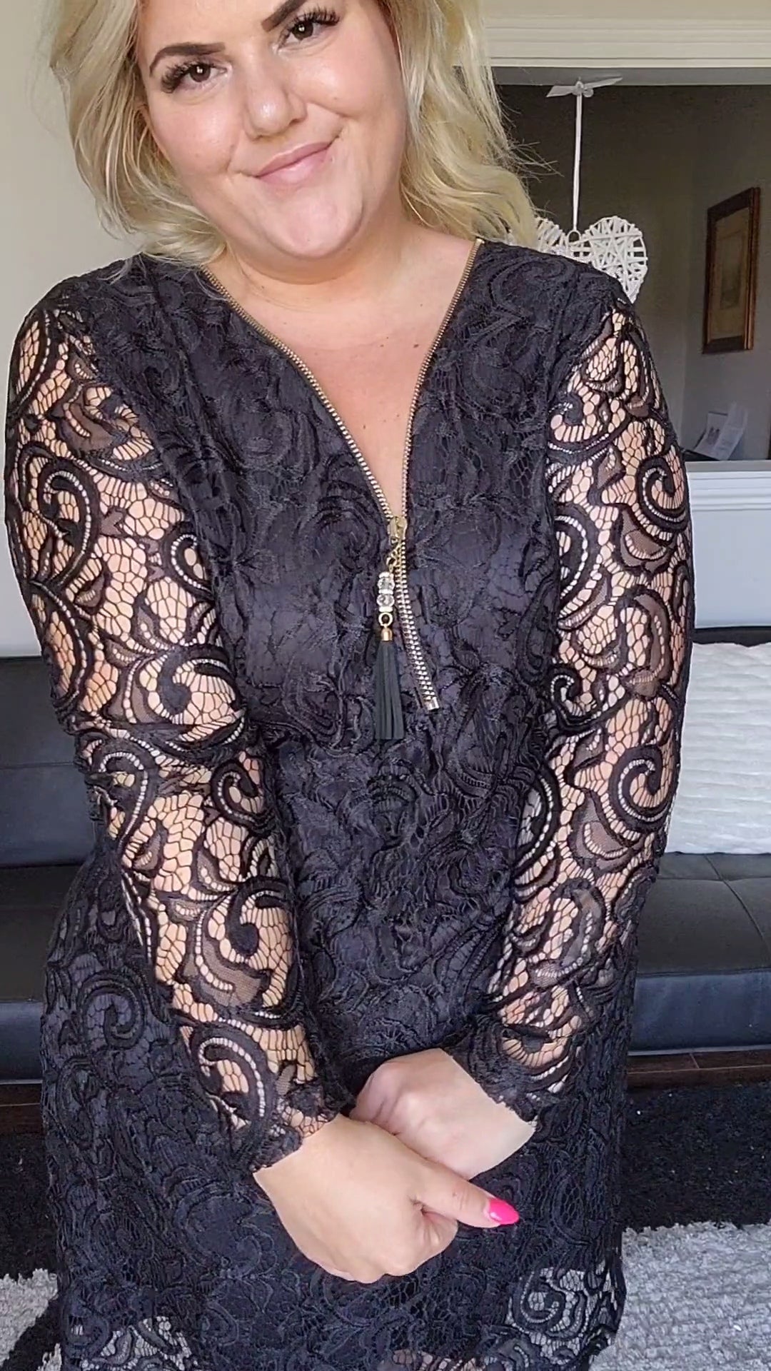 Size 2x Lace Zippered Dress