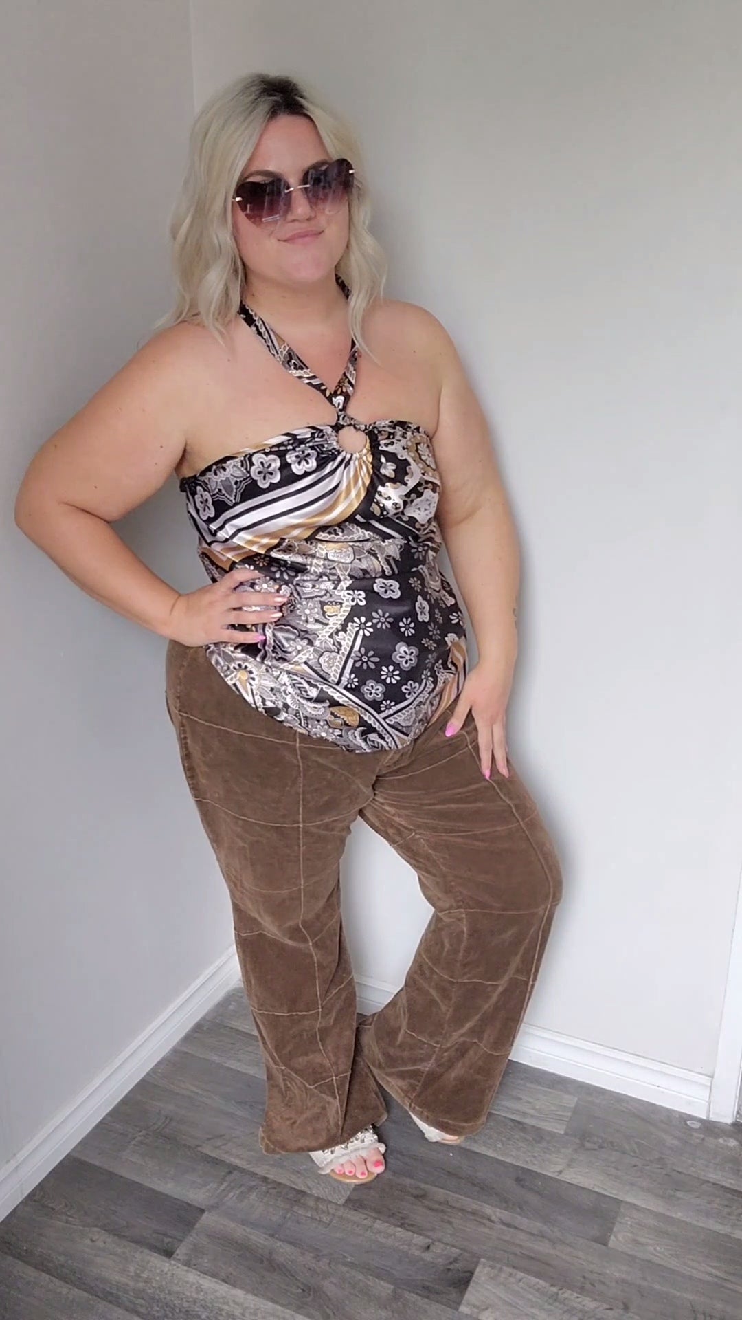 Size XL Y2K Scarf Halter Top