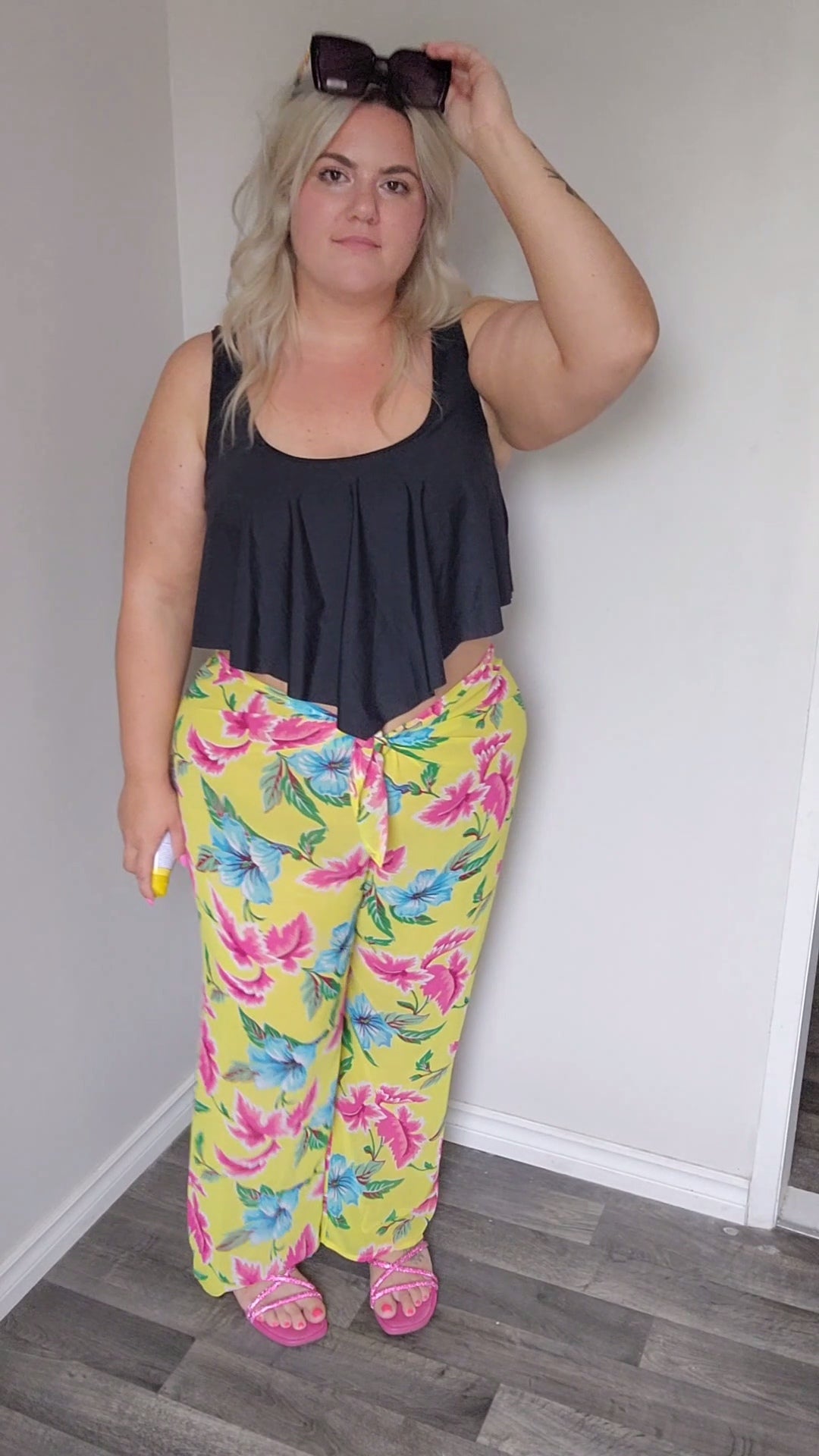 Fits like XL/1X Ruffle Bathing Suit Top