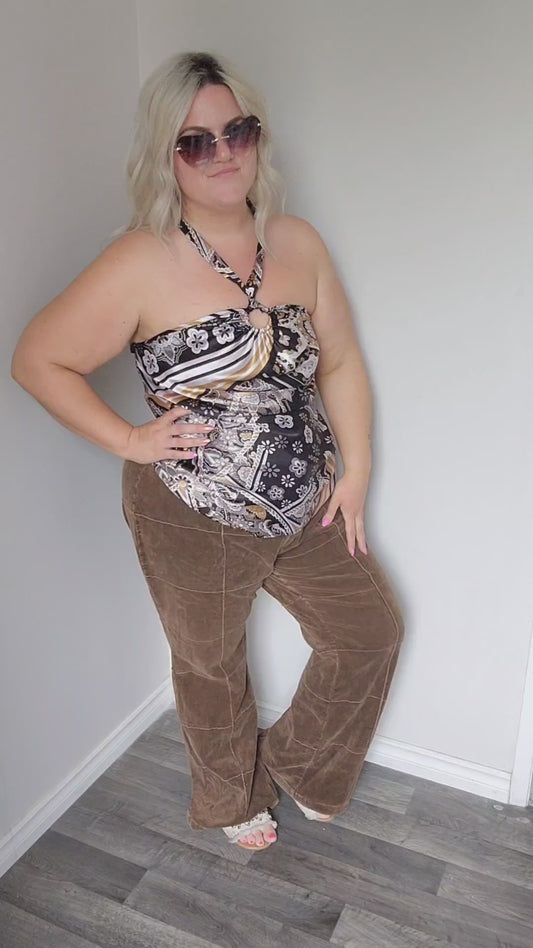 Size XL Y2K Scarf Halter Top