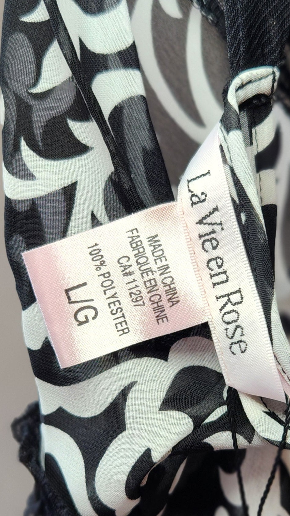 Size Large Black and White See Through Lingerie