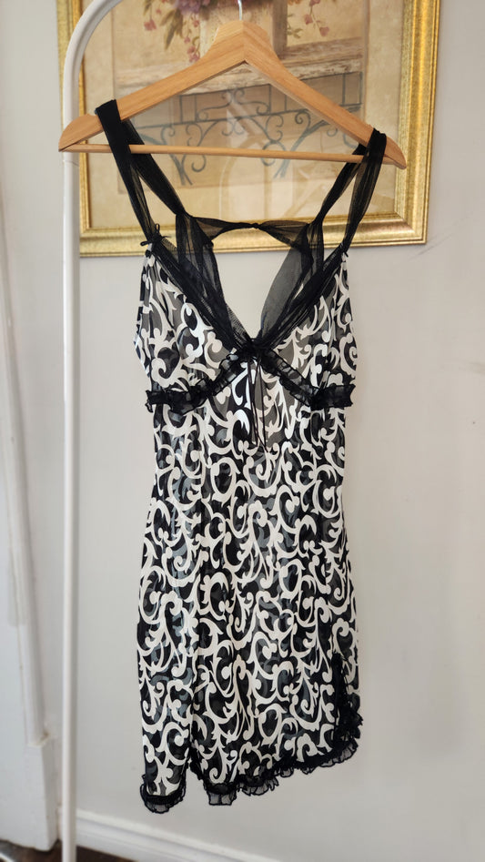 Size Large Black and White See Through Lingerie