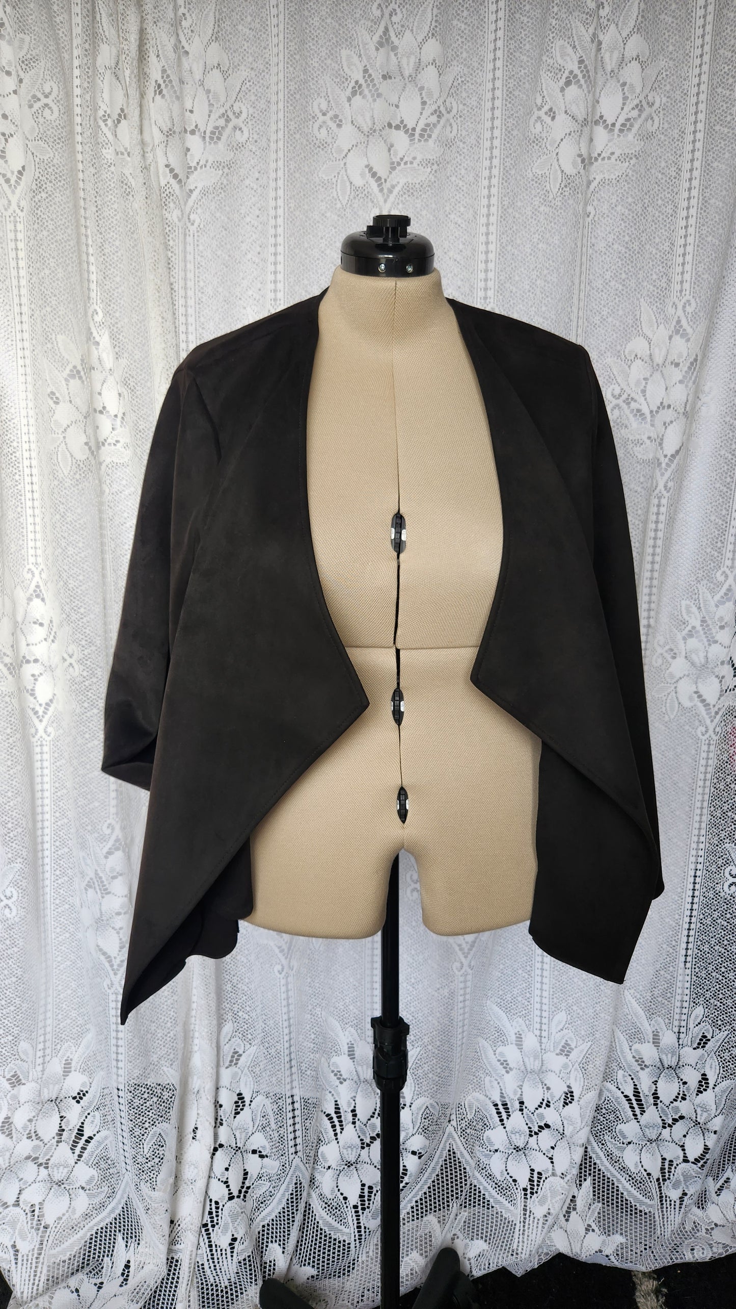 Size XXL Black Faux Suede Blazer