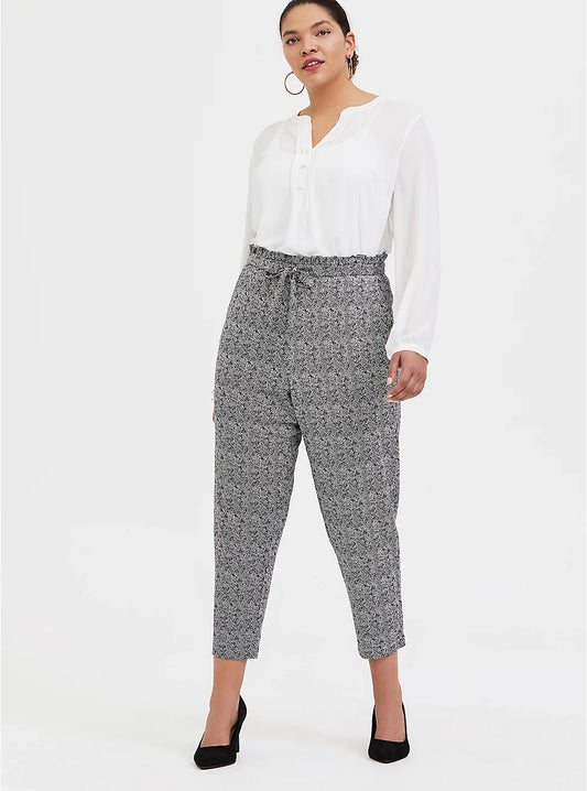 Size 3x Zebra Print High Rise Tie Front Pants