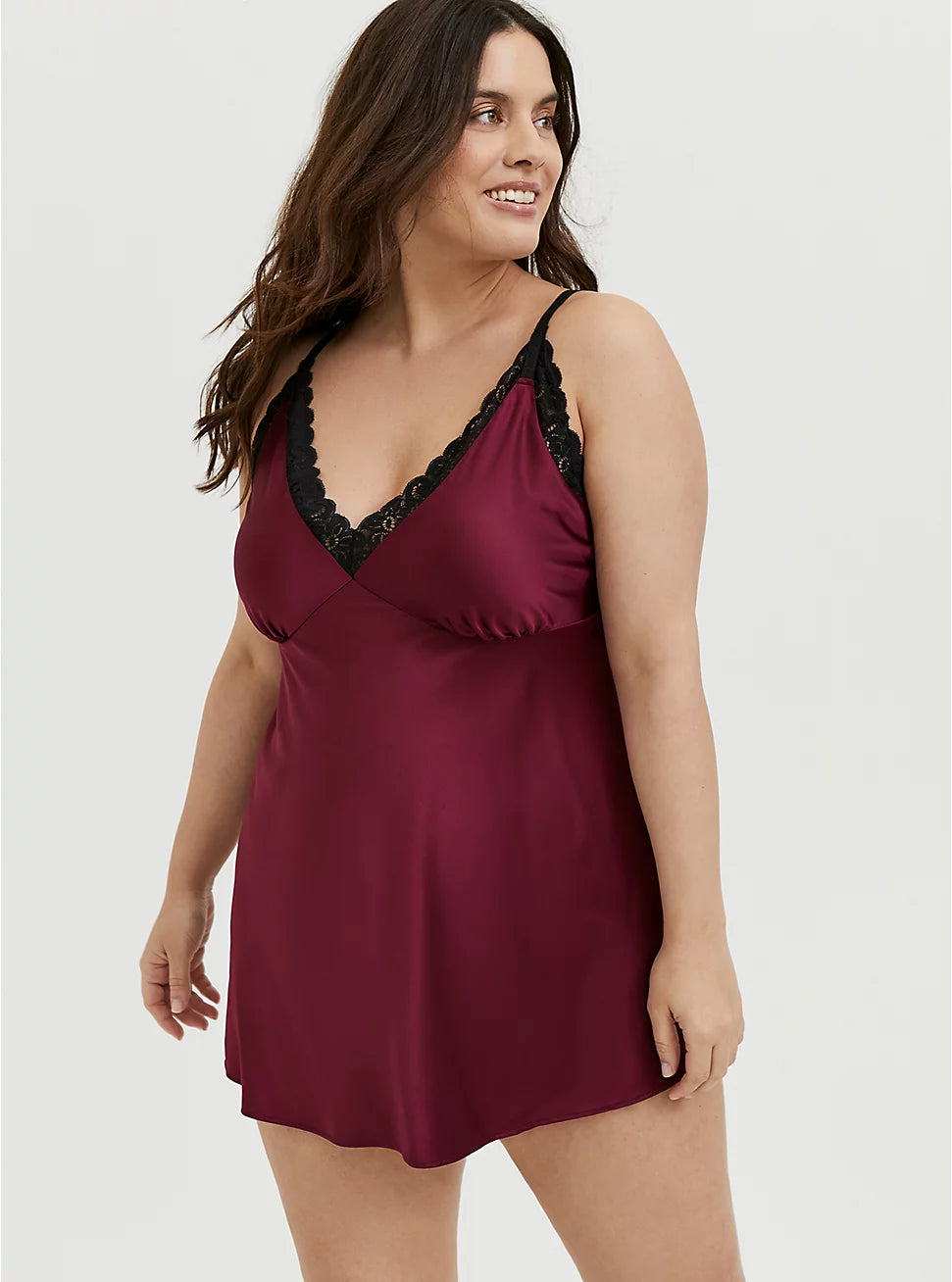 Size 6x Torrid Maroon Satin Baby Doll