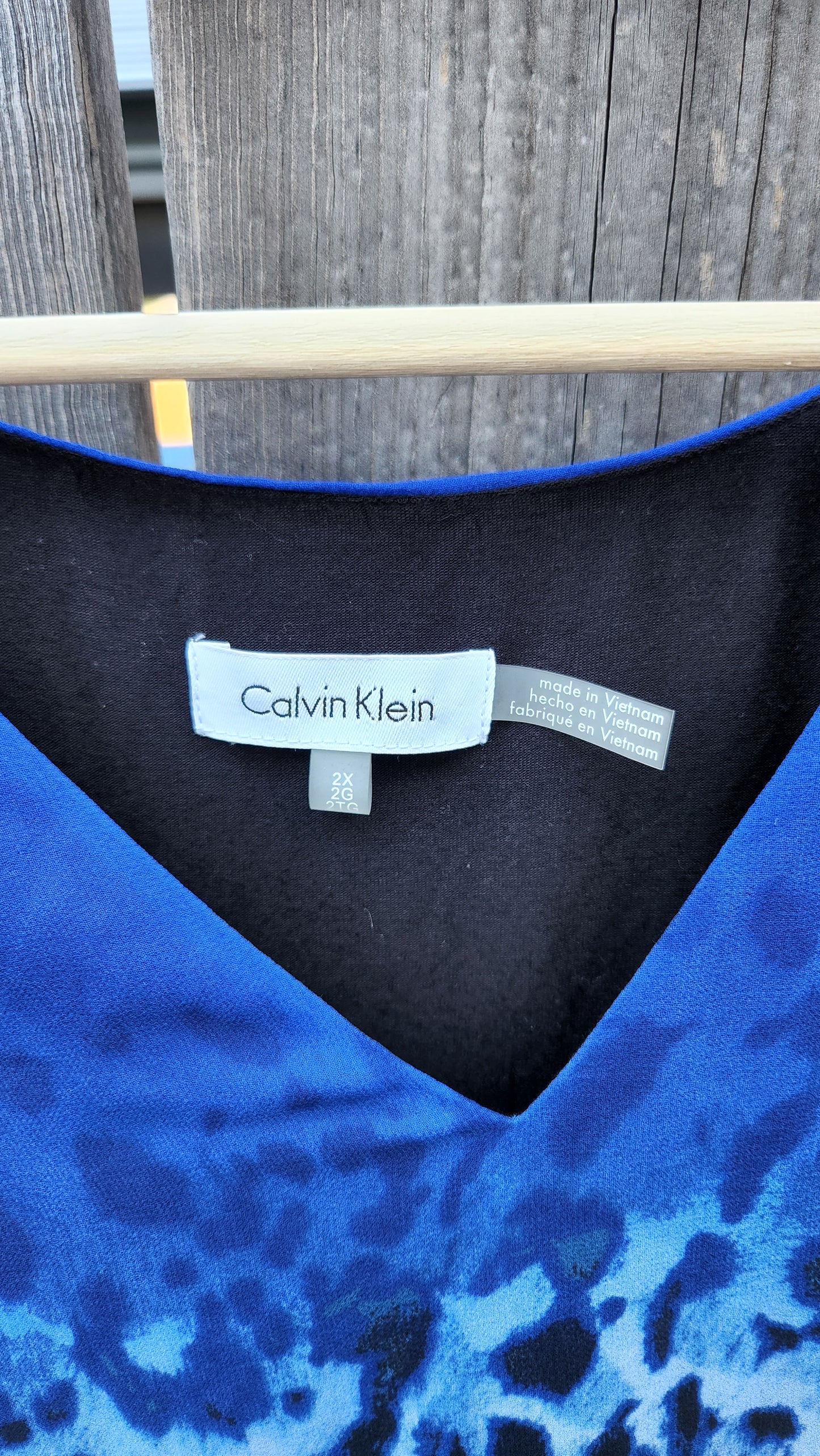 Size 2x Calvin Klein Leopard Long Sleeve Blouse