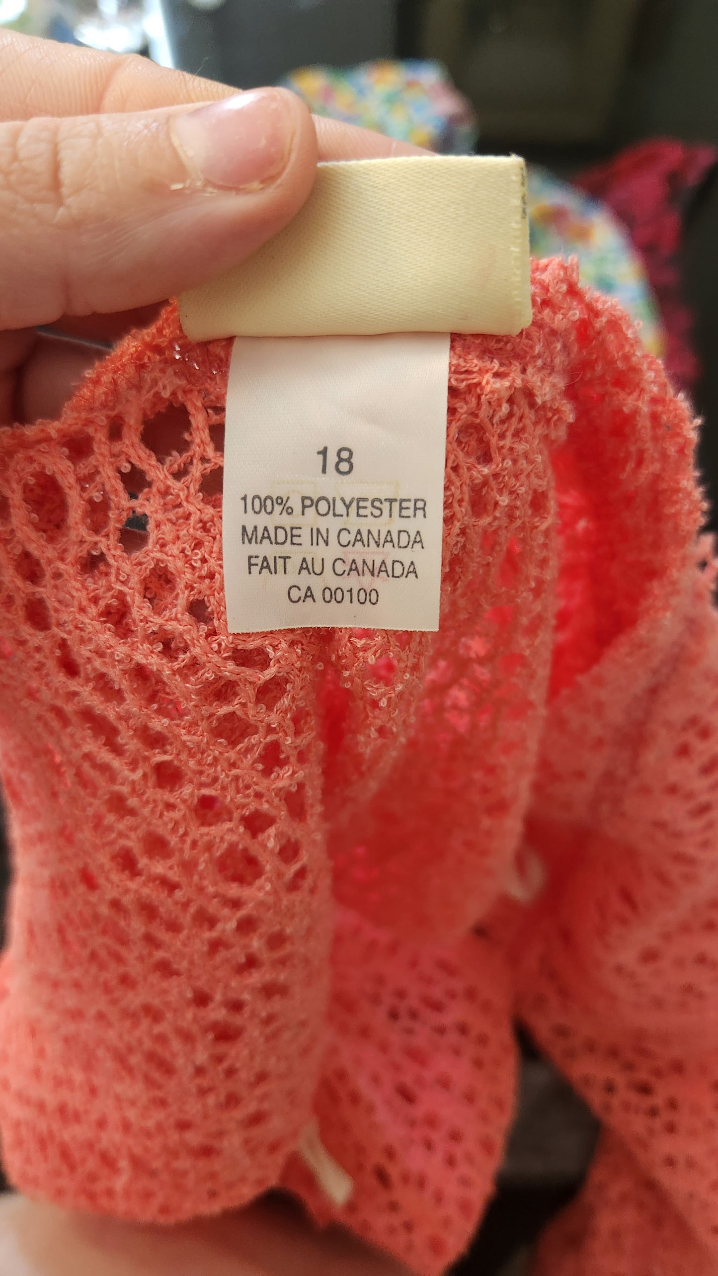 Size 18 Peach Crotchet Mini Cardigan