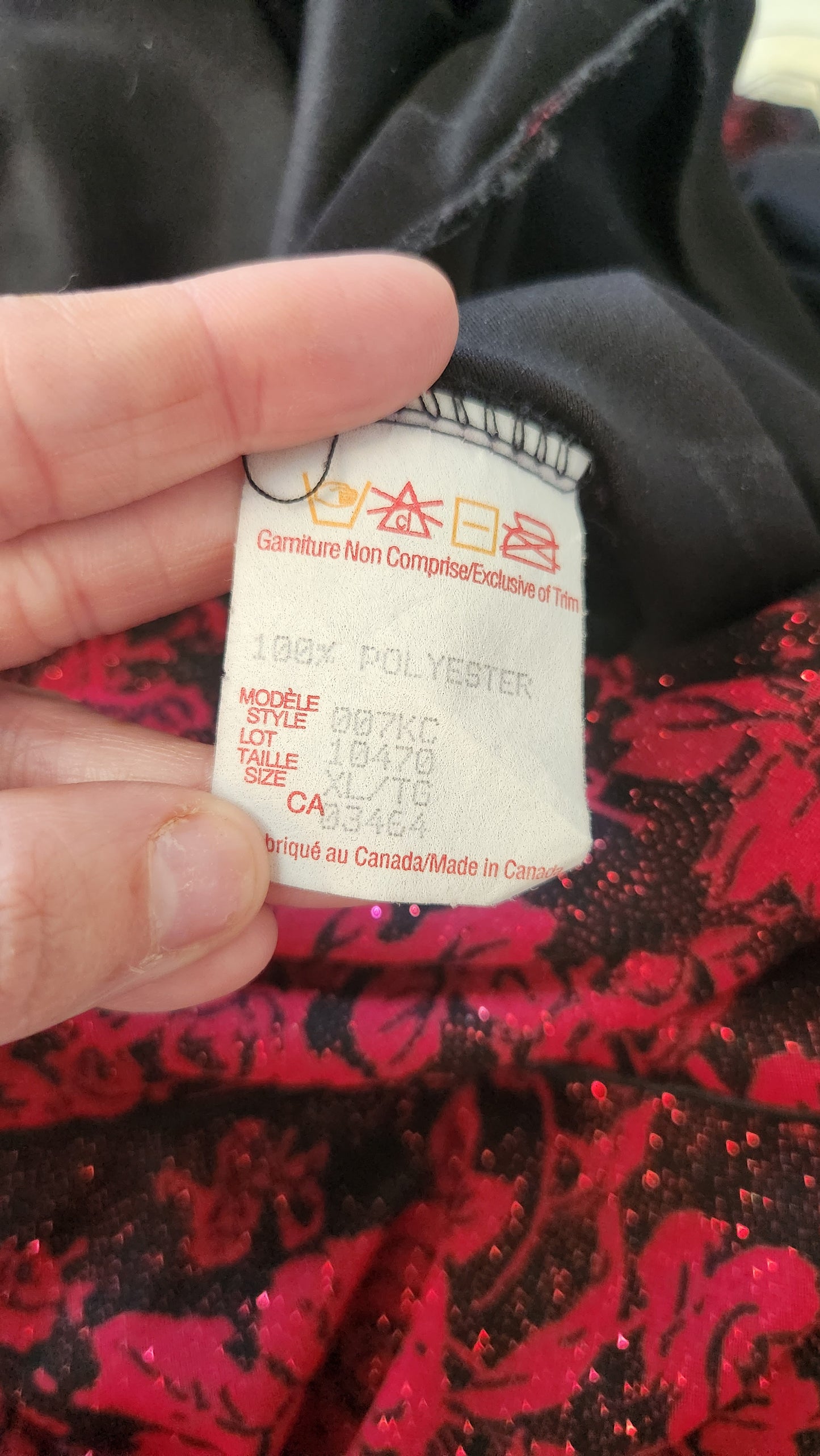 Size XL Red Floral Glitter Dress