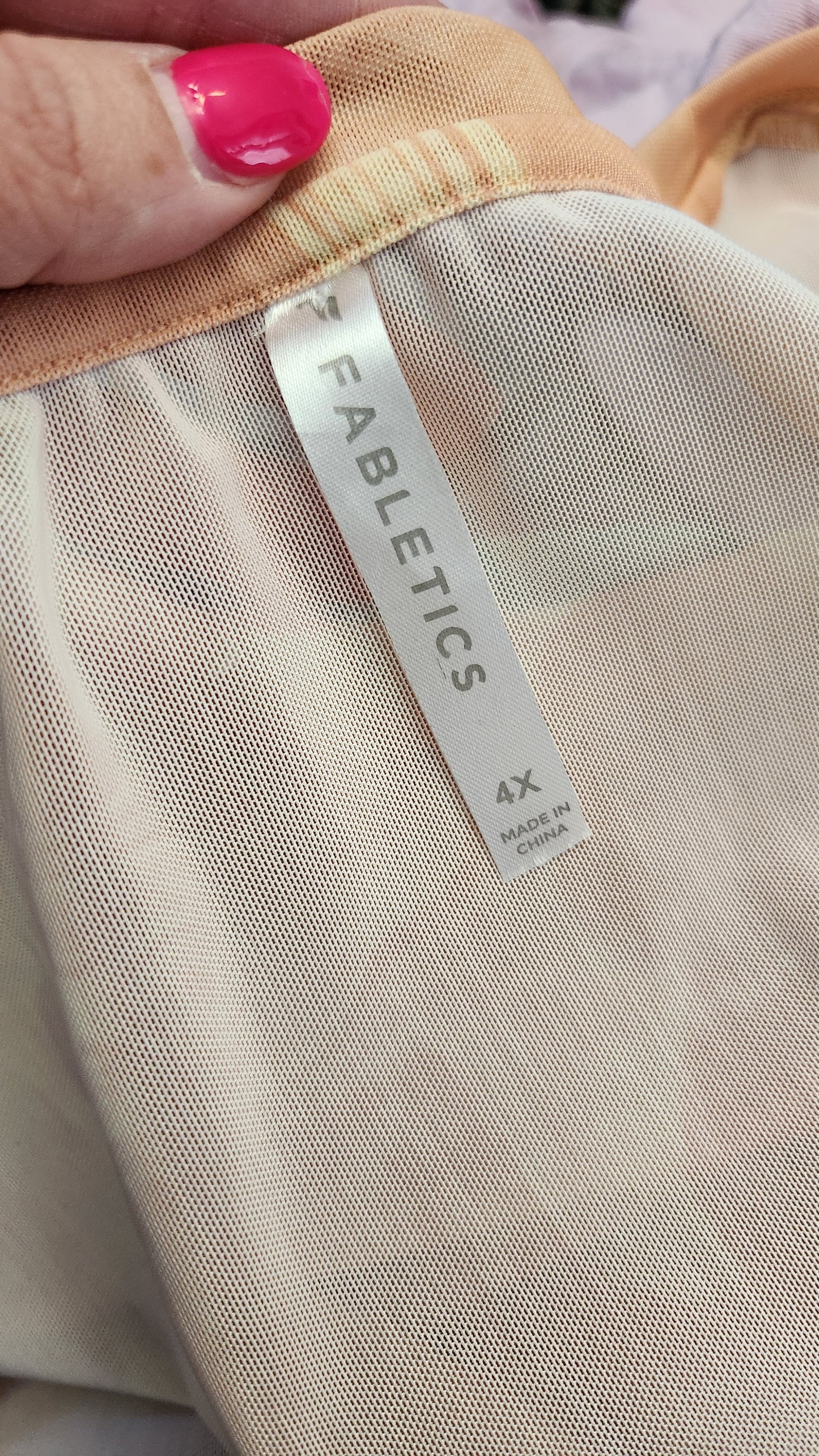 Size 4x Mesh Peach Workout Top