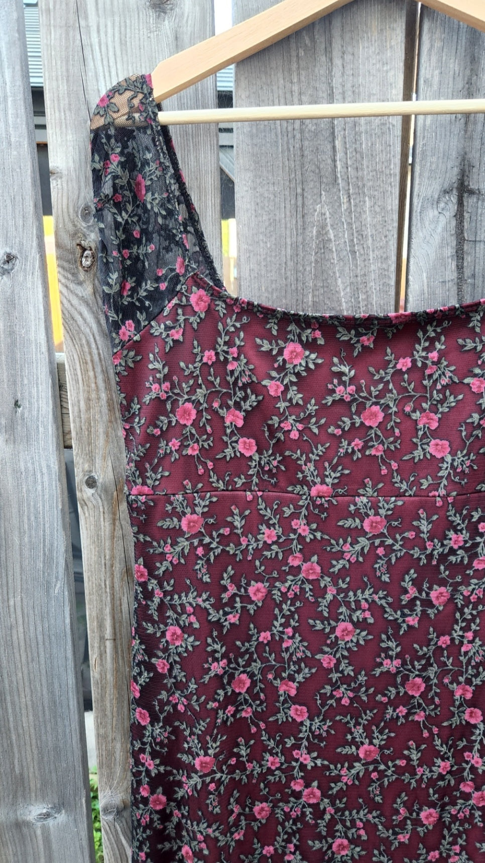 Size Large Floral Mesh Mini Dress