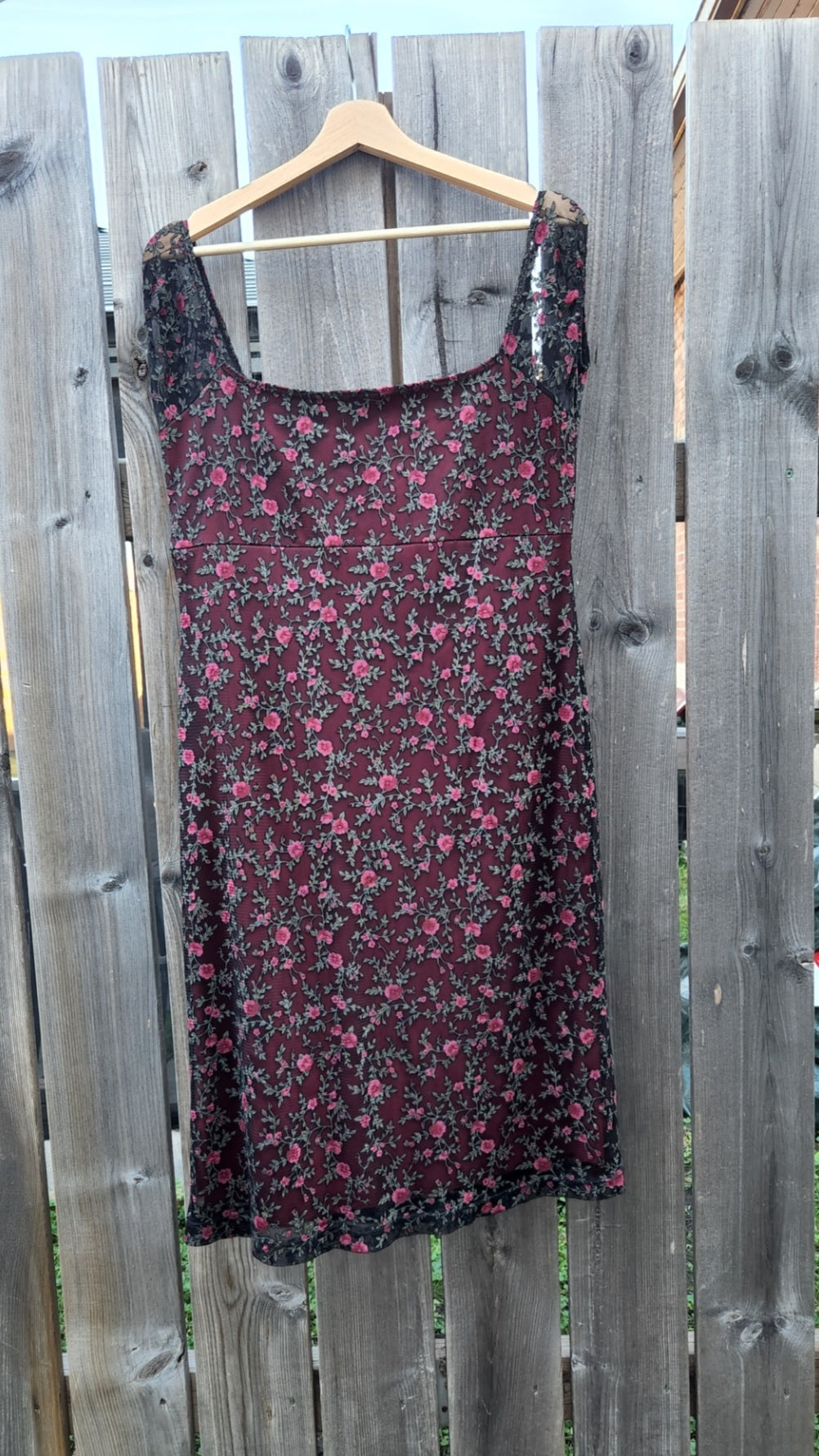 Size Large Floral Mesh Mini Dress