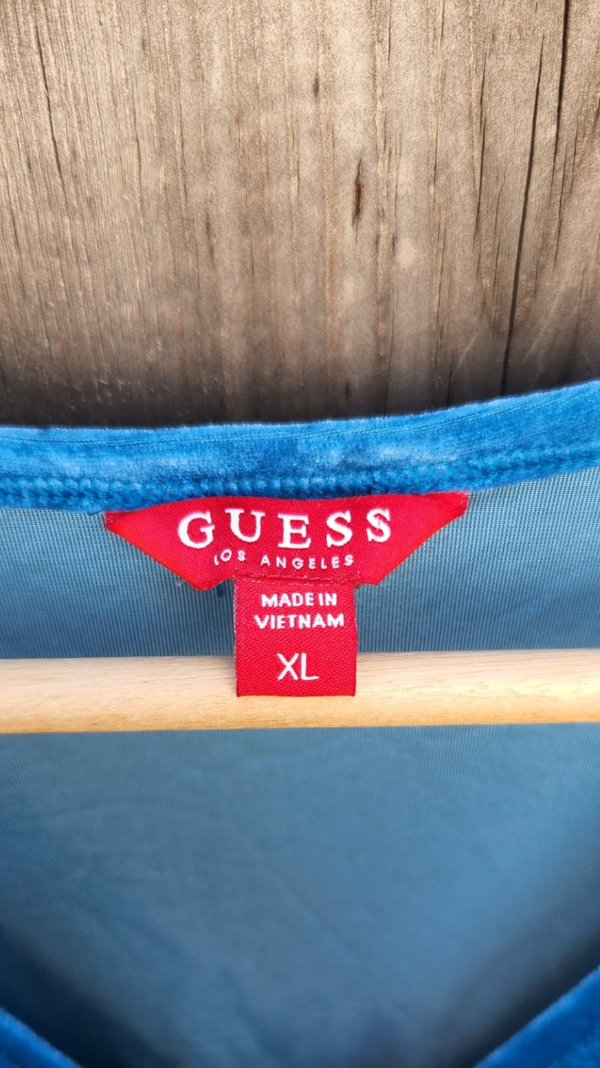 Size XL Blue Textured Velvet Body Suit