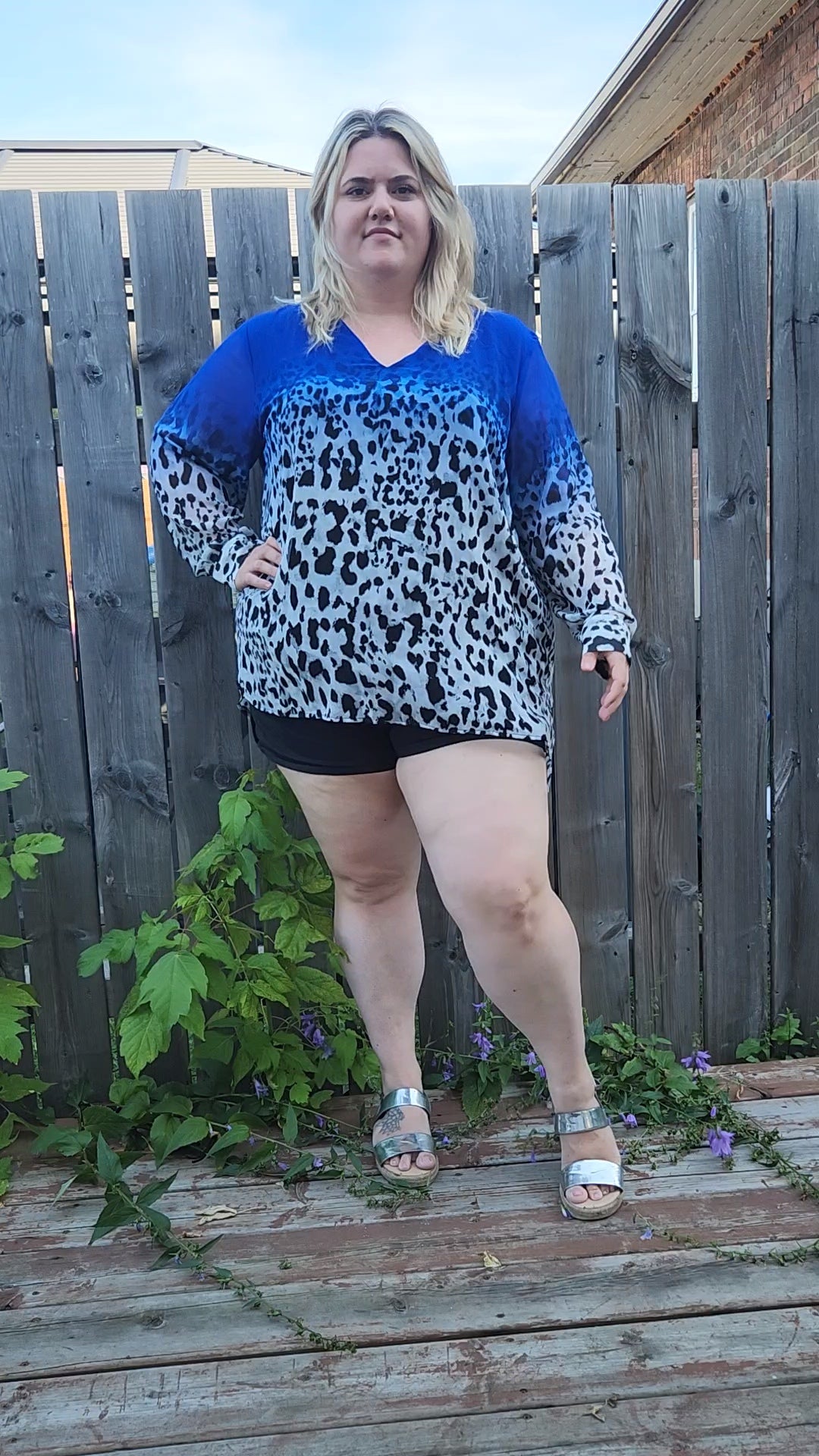 Size 2x Calvin Klein Leopard Long Sleeve Blouse