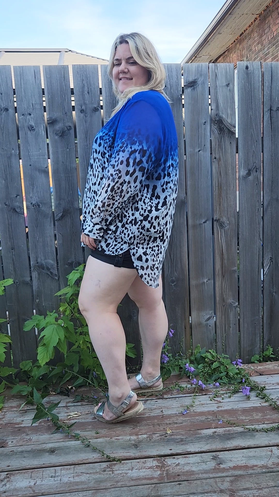 Size 2x Calvin Klein Leopard Long Sleeve Blouse