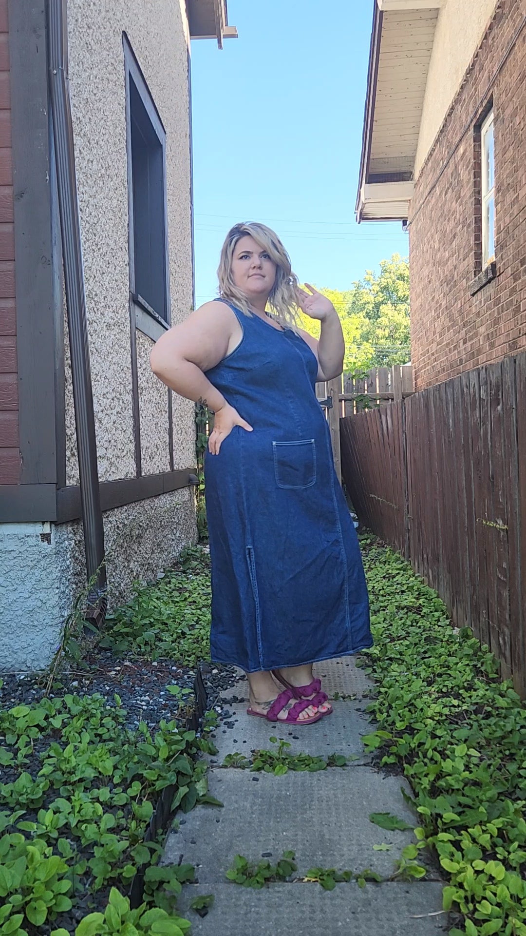Size 20 Denim Dress with Pockets