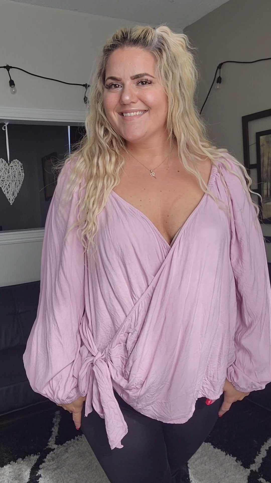 Size 24 Light Pink Wrap Shirt