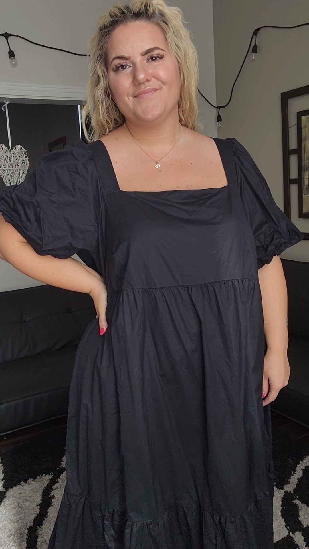 Size 3x Black Peasant Dress