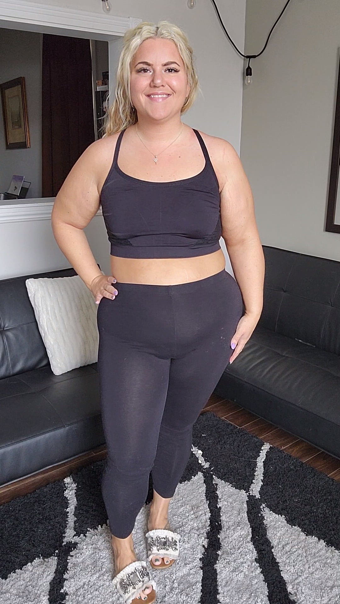 Fits like a XL/1x Black Lace Sports Bra