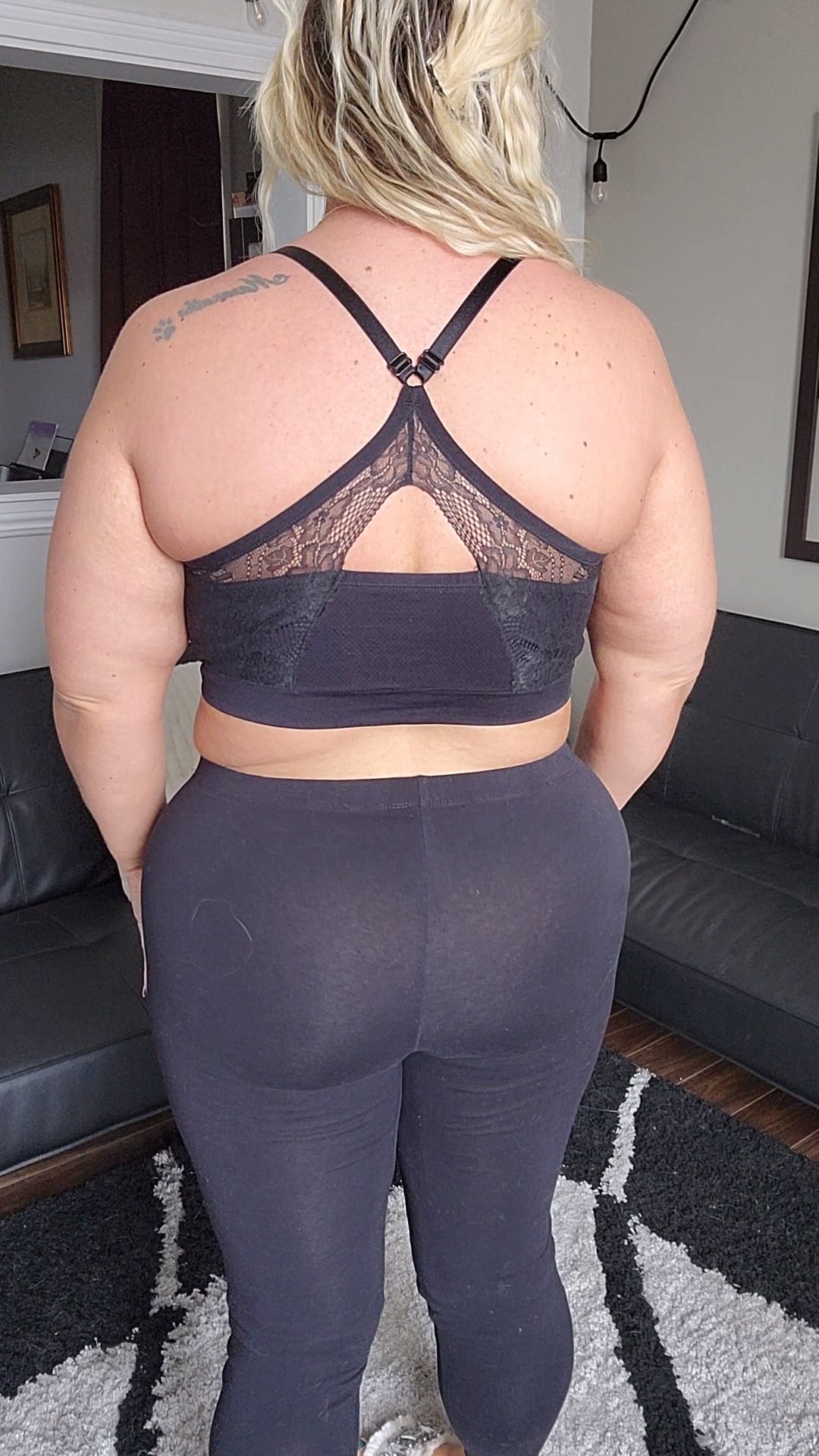 Fits like a XL/1x Black Lace Sports Bra