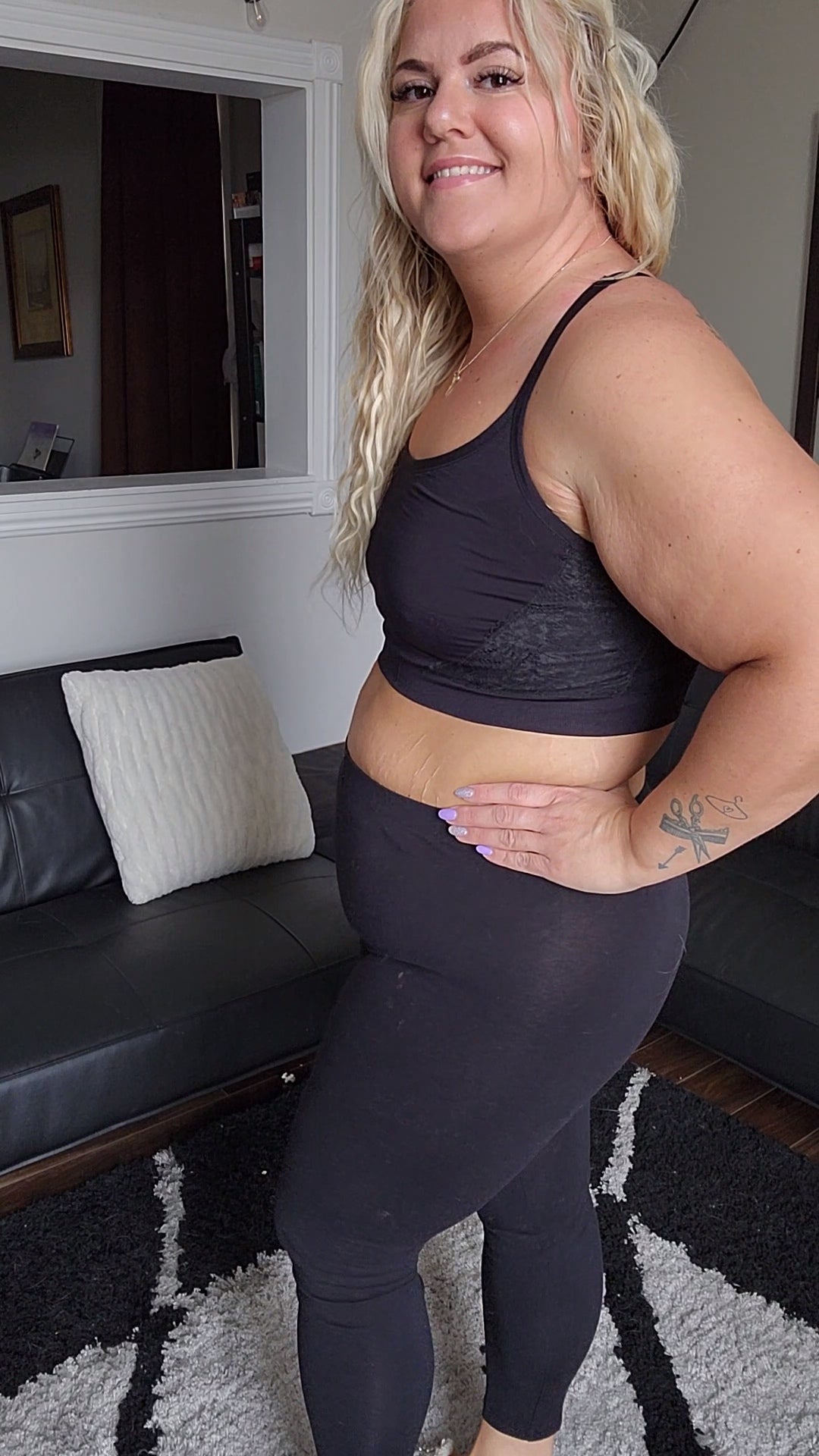 Fits like a XL/1x Black Lace Sports Bra