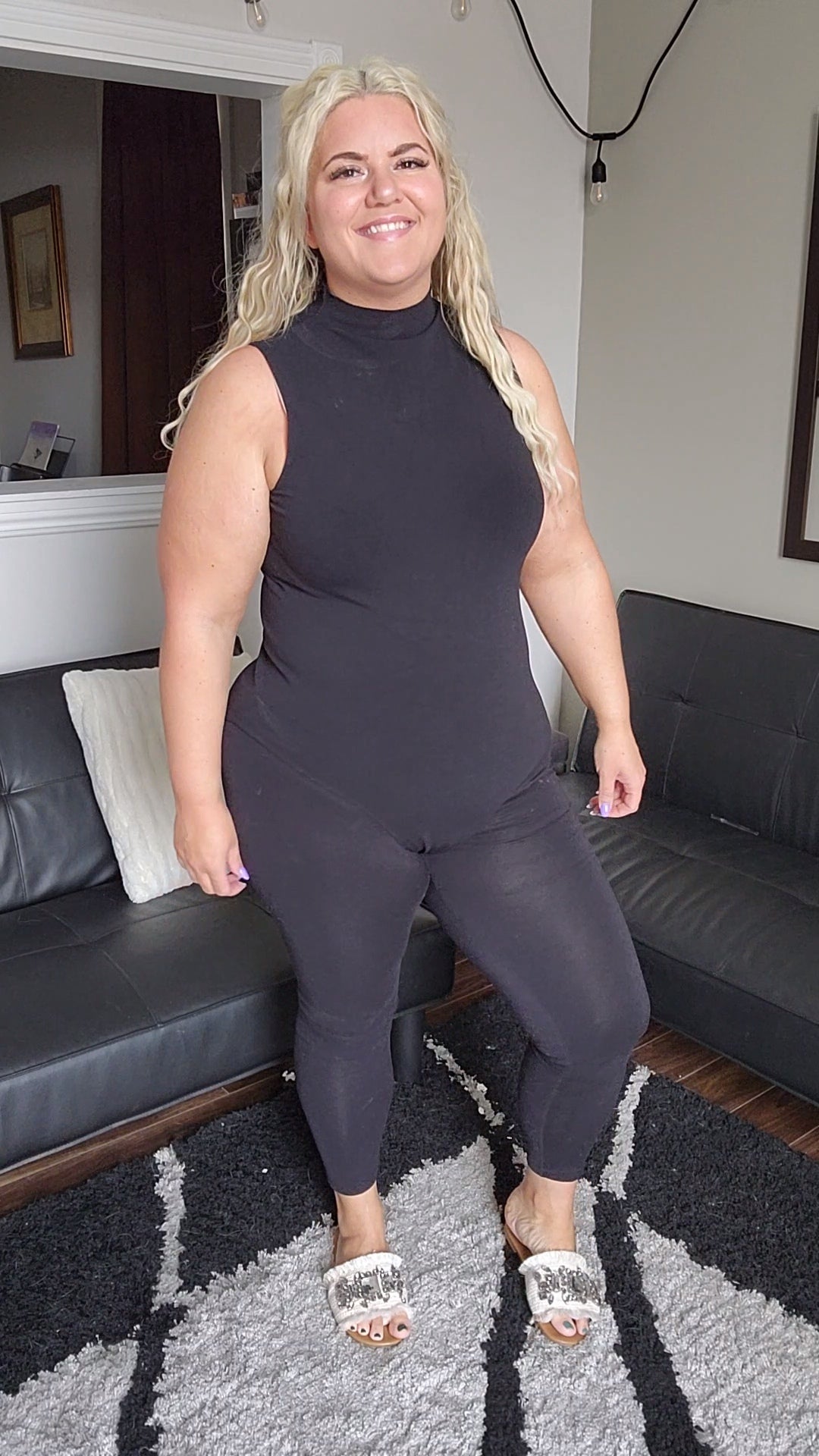 Size XL/1x Black Mockneck Body Suit