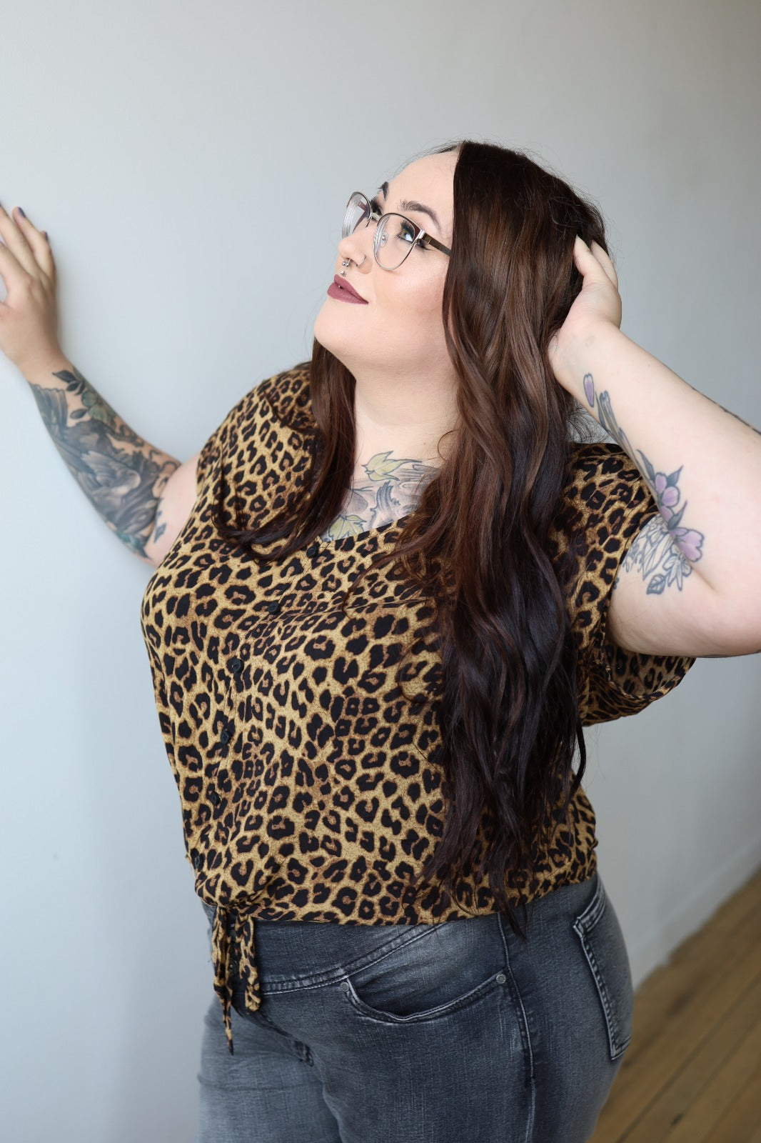 Size 1x Torrid Leopard Print Button Up Top