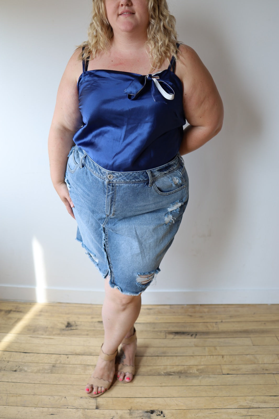 Size 2x Blue Y2k  Satin Tank Top
