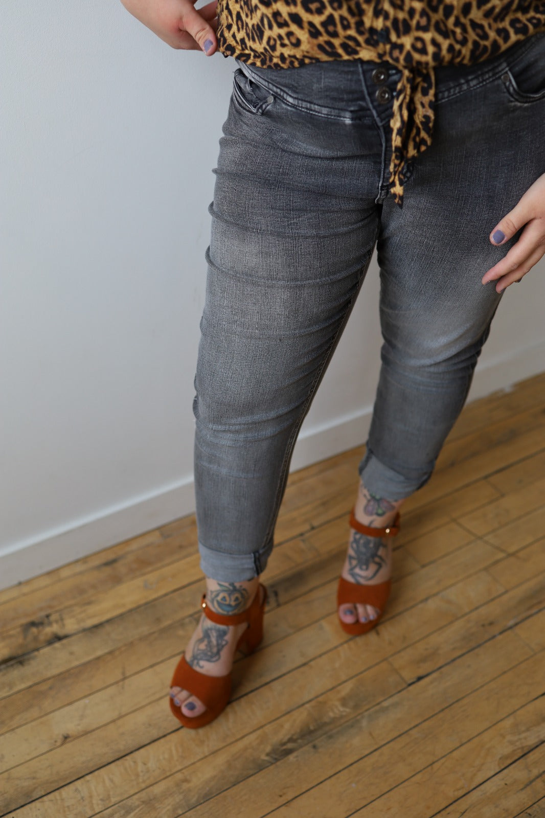 Size 18 Grey High Waisted Jeans